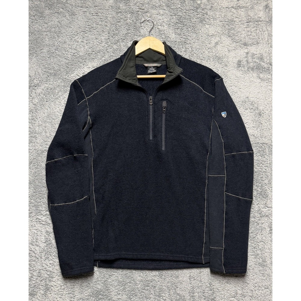 Kuhl Interceptr Sweater Mens XL Blue 1/4 Zip Pullover Fleece Outdoor Hiking
